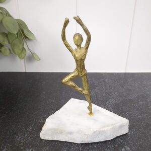 Gary Rosenthal Modernist Dancer Bronze Sculpture Marble Base Dance 1993